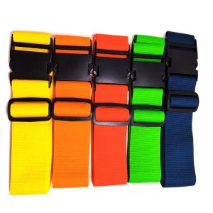 Yellow Green Blue Orange Single-Colored Safety Luggage Strap Thick Polyester Tape Polypropylene Webbing Suitcases Belt Accessory