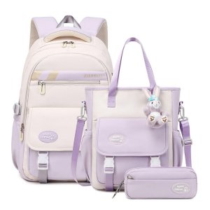 Waterproof Nylon Leakproof Design Children's Student SchoolbagLargecapacity Simple and FashionableSuitable for Students